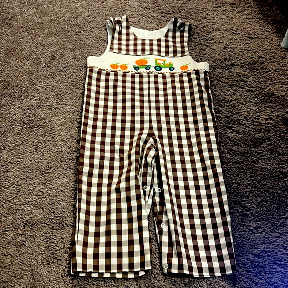 Delaney toddler pumpkin patch jumpsuit